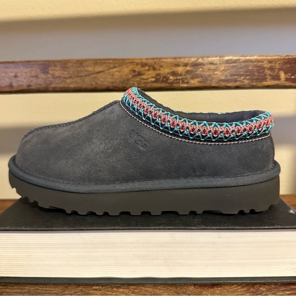 UGG Dark Gray Tasman Slippers Slip On Suede Mules - Picture 2 of 13